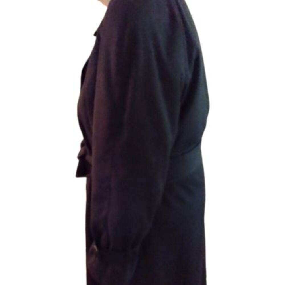 London Fog Women's Vintage Black Trench Coat Size 8 Petite READ DESC‎ - Picture 5 of 8
